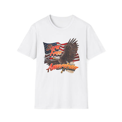 Born Free American Flag - Softstyle T-Shirt