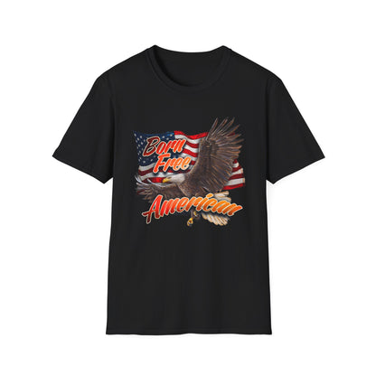 Born Free American Flag - Softstyle T-Shirt