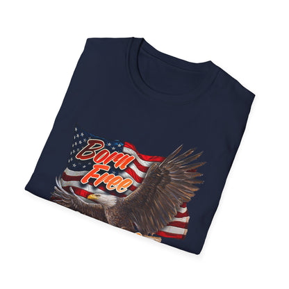 Born Free American Flag - Softstyle T-Shirt