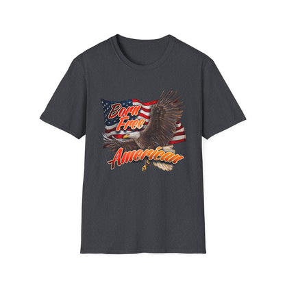 Born Free American Flag - Softstyle T-Shirt