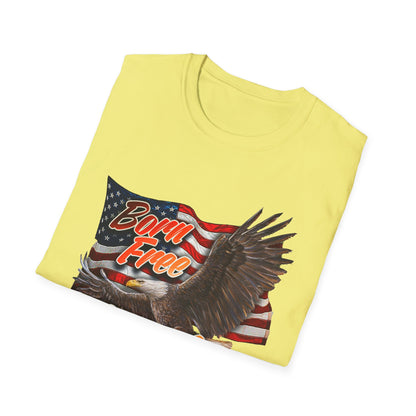 Born Free American Flag - Softstyle T-Shirt