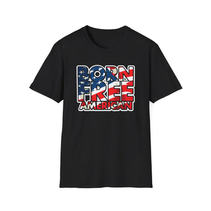 Born Free American Flag - Softstyle T-Shirt