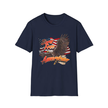 Born Free American Flag - Softstyle T-Shirt