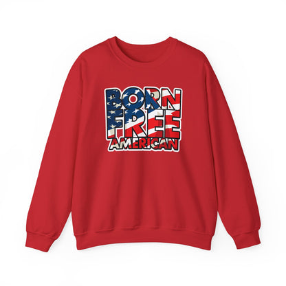 Born Free American Flag Crewneck Sweatshirt