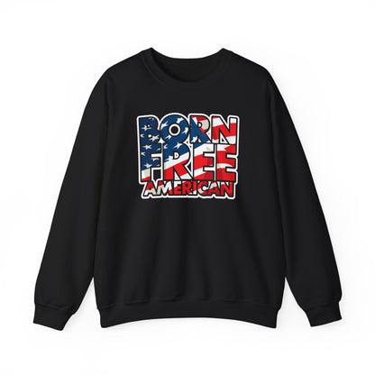 Born Free American Flag Crewneck Sweatshirt