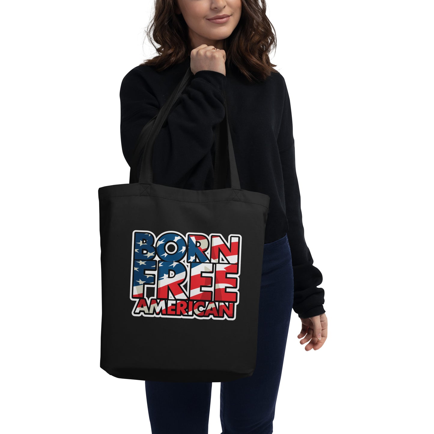 Born Free American (Flag) Tote Bag